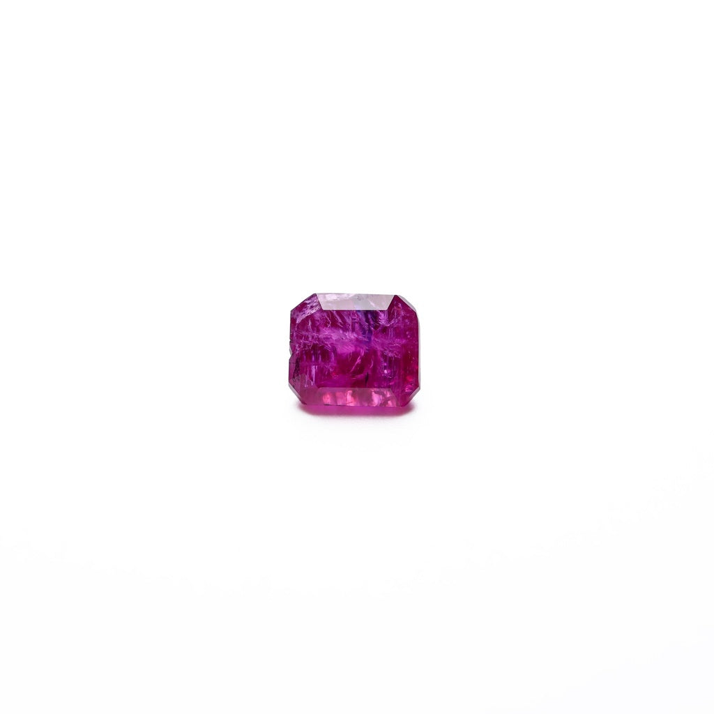 Purplish red 1.2 ct. Ruby in emerald square cut