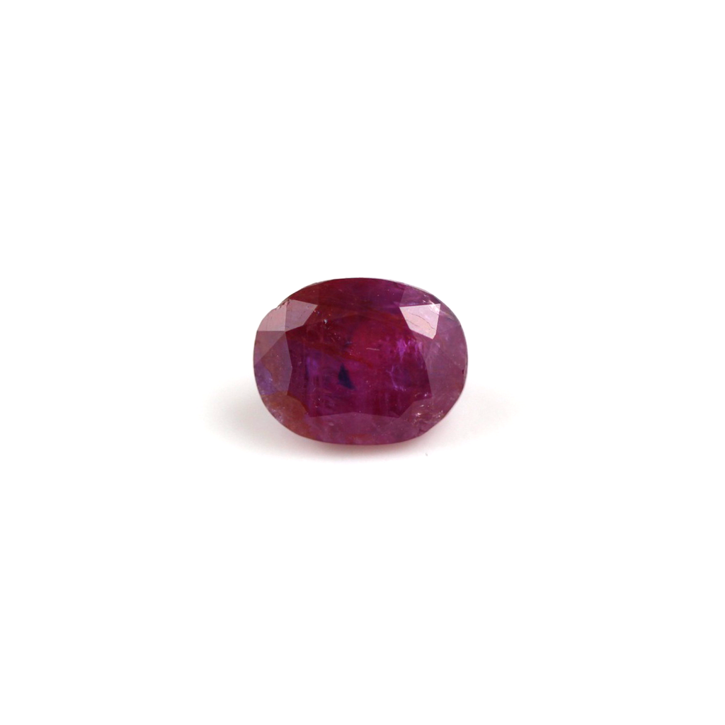 Purplish red 2 ct. Ruby in oval cut